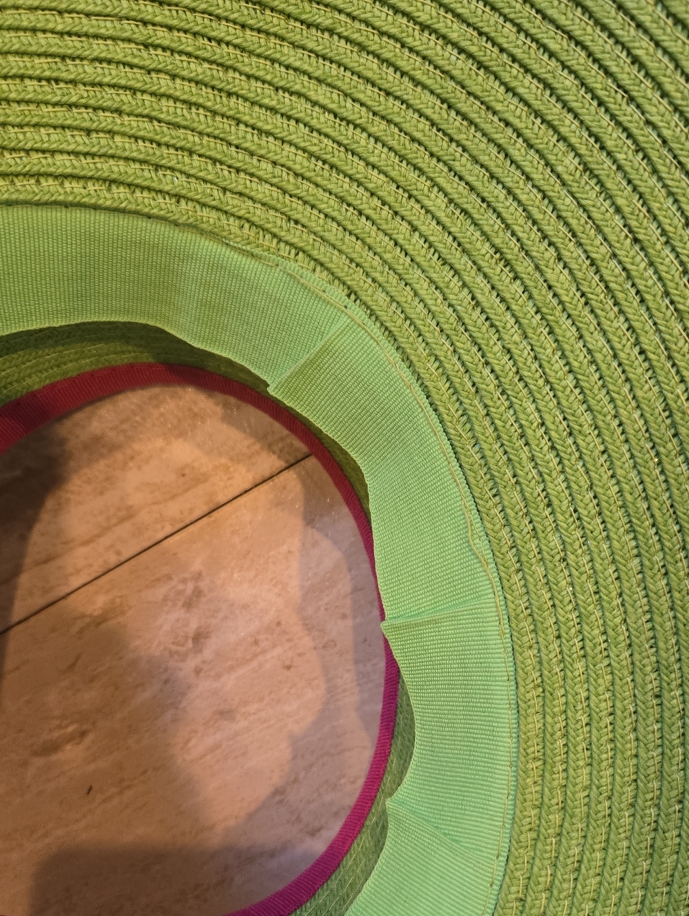 Sun "N" Sand Green/Pink Accent Packable Sun Hat - Picture 6 of 6